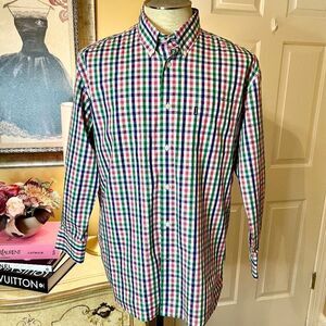 EUC Men's Barbour Colorful Gingham Check Shirt US Size MEDIUM